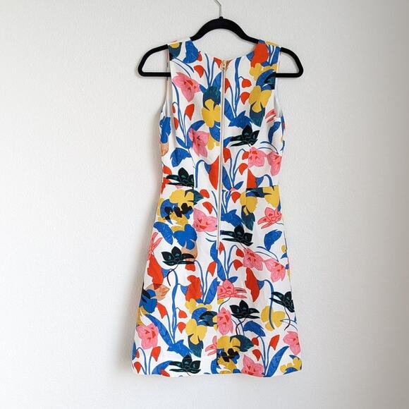 NWT J.Crew Linen V-neck Sleeveless Short A-line Dress in Morning Floral, size 0 - Picture 3 of 10